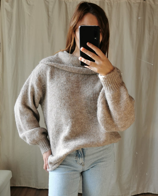 PULL BEIGE PAILLETÉ