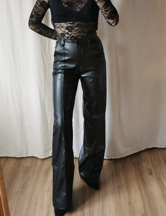 PANTALON SIMILI CUIR NOIR